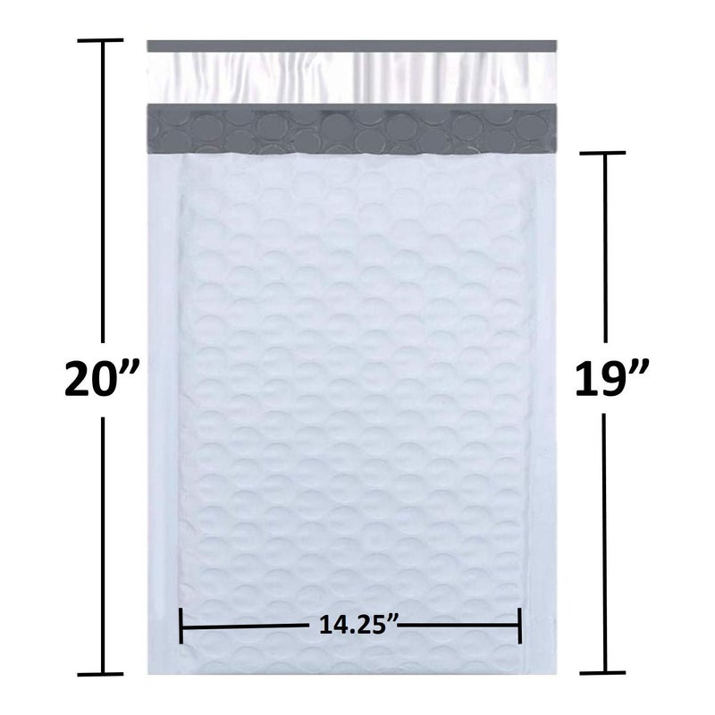 SALES4LESS - Poly Bubble Mailers, Waterproof & Cushioned Padded Envelopes for Shipping, 14.25 x 20 in (50 Pack, White) - Image 2